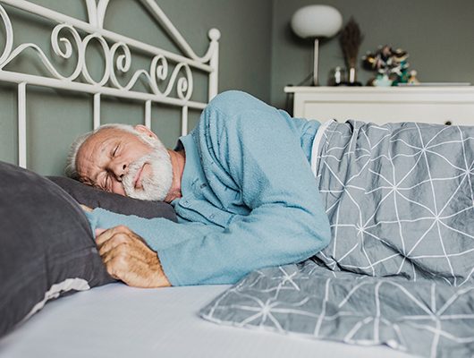 An older adult sleeping peacefully to preserve his cognitive function. An older adult sleeping peacefully to preserve his cognitive function.
